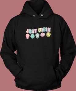 Just Vibin’ Dripping Smiley Faces Hoodie Style