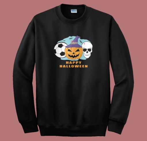 Soccer Halloween Spooky Skull Sweatshirt