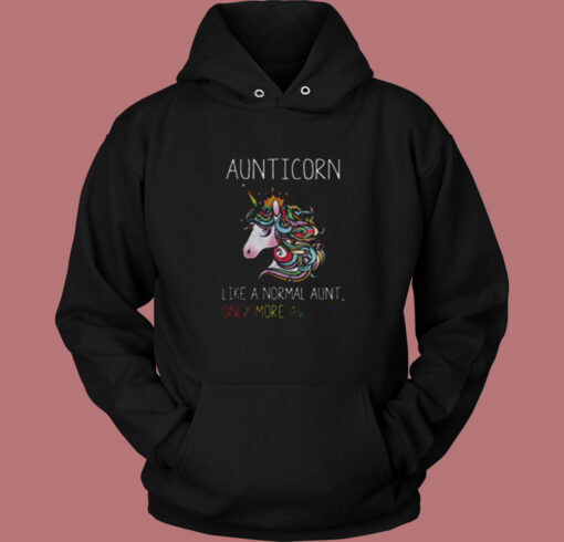 Aunticorn Unicorn Like A Normal Aunt Vintage Hoodie