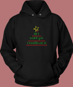Best Christmas All I Want For Christmas Is Wine Vintage Hoodie