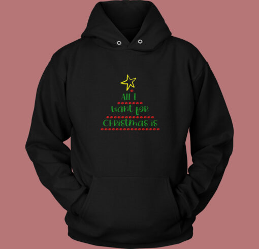Best Christmas All I Want For Christmas Is Wine Vintage Hoodie