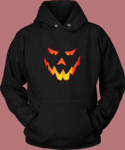 Evil Pumpkin Monster Face Halloween Vintage Hoodie