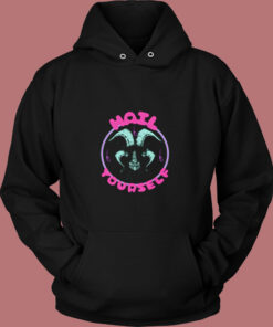 Hail Yourself Cute Pink And Blue Goat Baphomet Vintage Hoodie