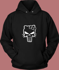 Kitty Punisher Skull Parody Vintage Hoodie